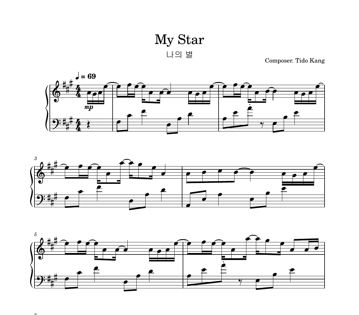 My Star sheet music, page 1 (preview)